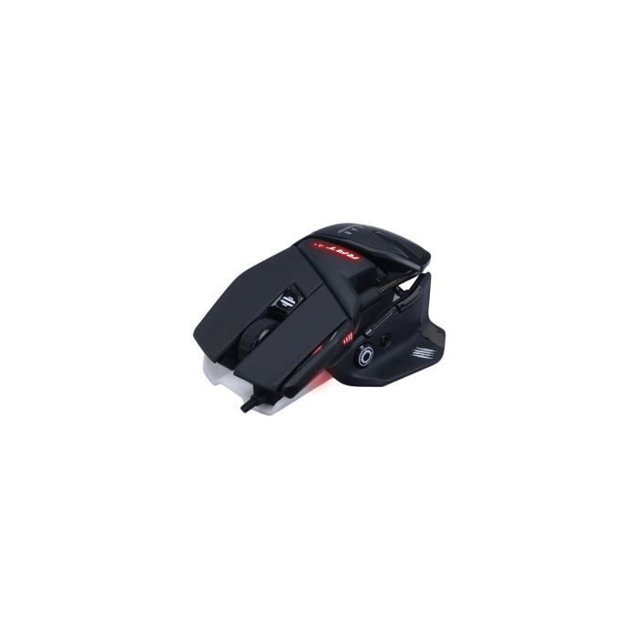 Madcatz RAT 4+ Noire - Souris gamer filaire personnalisable - 9 boutons - LED - 7200 DPI - Pixart PMW3330