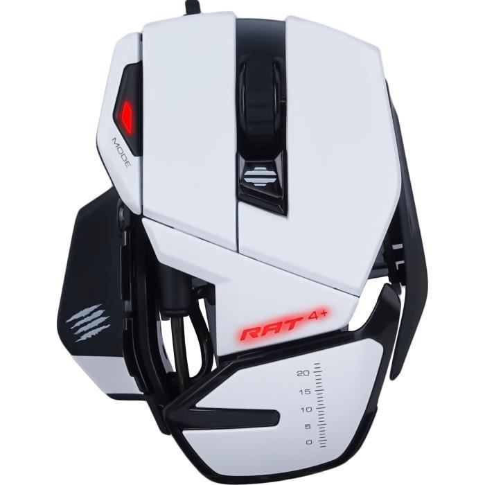 MADCATZ Souris gamer RAT 4+ BLANCHE Cdiscount Informatique