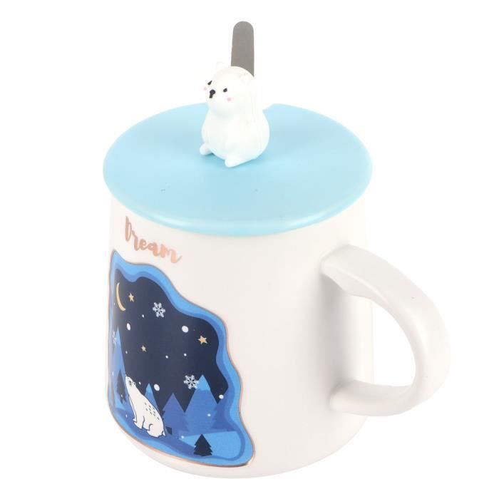VINGVO Tasse Mignonne Tasse Animale Cuillère Tasse D'eau Avec Couvercle
