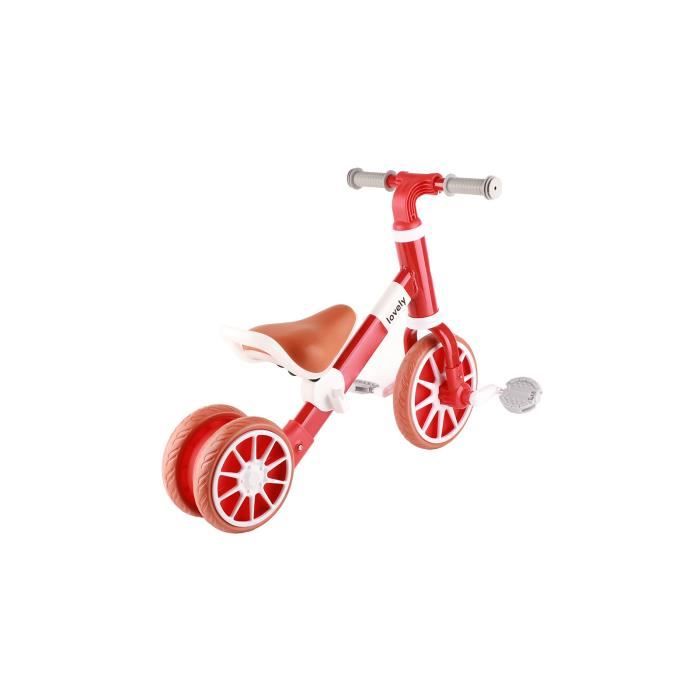 Mxzzand V lo d quilibre pour enfants V lo d quilibre 2 en 1 pour enfants jouet Tricycle pour gar ons et jouets draisienne Rouge