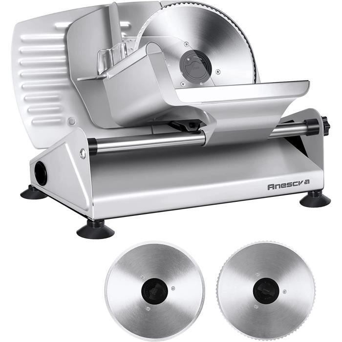 Trancheuse électrique Easy Cut Céramique - Lame Acier Inox Anti-adhésive - Épaisseur Réglable 0-15 Mm - 200 W - Idéale Viandes, Fromages, Légumes
