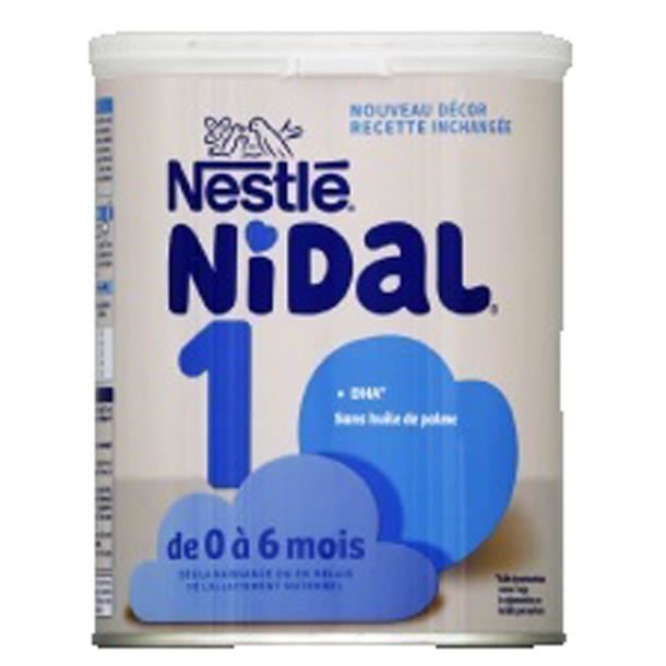 Lait en poudre Nidal 1 - de 0 à 6 mois, Nestlé (2 x 350 g)