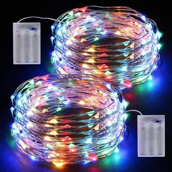 10 Guirlande Lumineuse à Piles, 1M 10 LED Mini Guirlande LED Fil De Cuivre Fairy Lights Girlande Lumiere Pour Decoration Noel Fete Mariage Jardin Terrasse Pelouse Maison Blanc Chaud 90244824