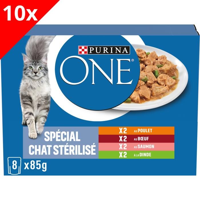 Meilleurs prix pour PURINA ONE Chat Stérilisé -  Multivariétés - 80 x 85 g - Sachets fraîcheur pour chats adultes