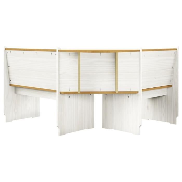 LVL - MEUBLE SIEGE - Banc dangle 151 cm Bois de pin solide Marron miel et blanc(2704)