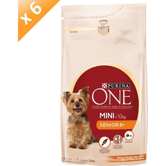 PURINA ONE My Dog Is Senior - Pour mini chien senior - 1,5 kg (x6)