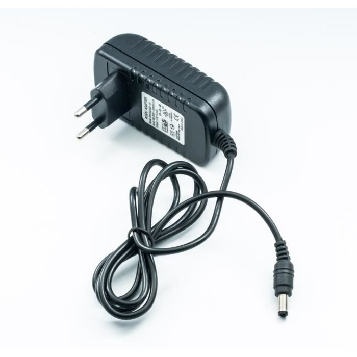 Bloc d'alimentation adaptateur secteur 100-240V vers 12V 2A 24W avec cordon d'alimentation prise UE pour ruban à LED