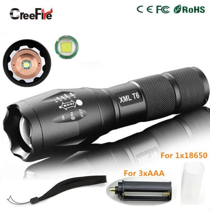 5 Modes Zoomables Lanterna Xml T6 Lampe De Poche Led 3800lm Lumens