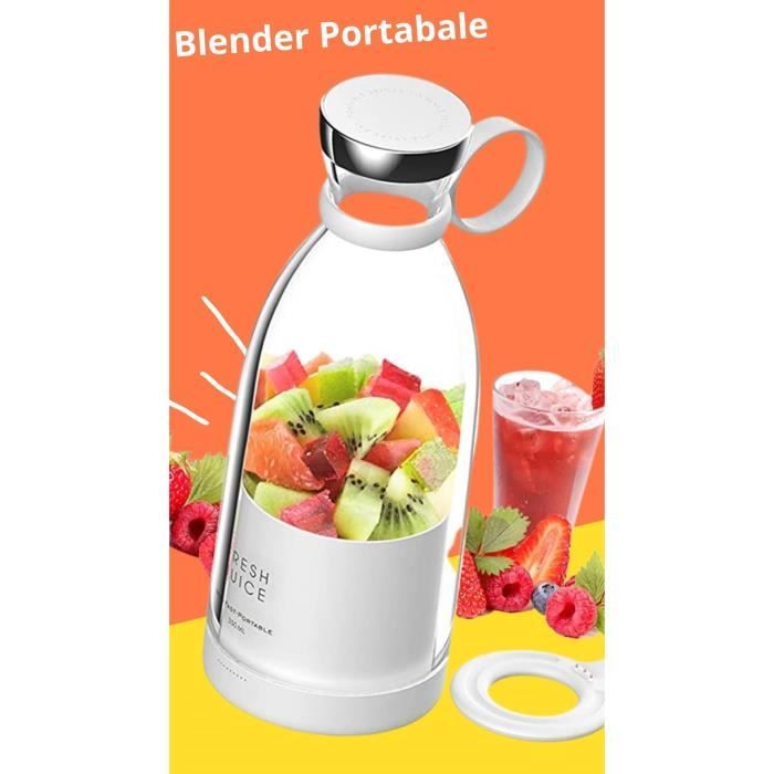 serdocyl blender portable smoothie - mini mixeur 2en1 blender et gourde - chargement usb et portatif sans fil - rose