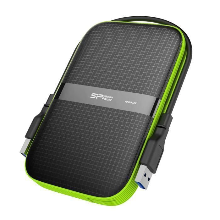 Disque dur Externe – Silicon Power – Armor A60 2To Vert – Résistant aux chutes USB3.2