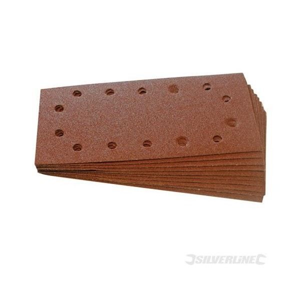 10 Feuilles Abrasives Auto-agrippantes Silverline - Grain 80, Dimensions 115 X 230 Mm - Pour Ponceuses Vibrantes
