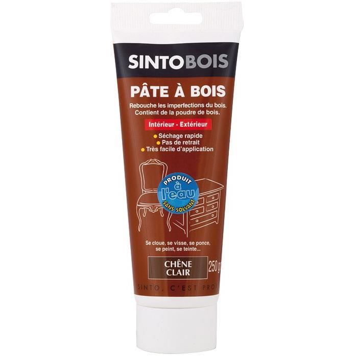 Sinto Pâte à bois - SINTOBOIS - Chêne clair - Tube 250g - Prêt à lemploi