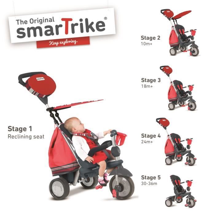 Rouge smarTrike Carnival tricycle bébé évolutif 3 en 1