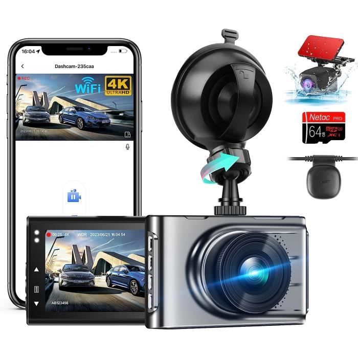 Jansite 4K Dashcam Voiture Avant et Arriere, WiFi GPS Camera Voiture avec  Carte SD 64 GB, Caméra Voiture Caméra Embarquée [18] - Cdiscount Auto