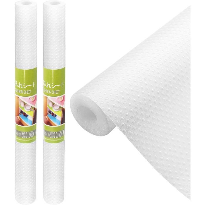 Tapis Antidérapant Lavable Forme Diamant 50x500 Cm - Blanc - Pour Tiroir, étagère, Doublure Flexible