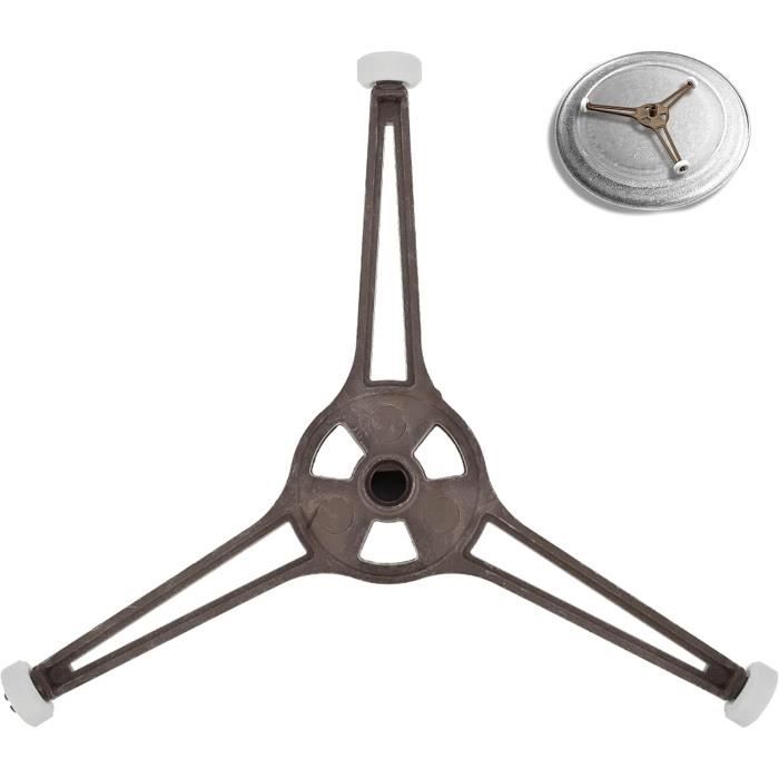 Tourniquet universel pour plateau tournant pour micro-ondes - Diamètre : 18 cm - Pièce d'entraînement de rechange avec 3 roulettes - Croix de roulement pour micro-ondes avec support en Y - Convient