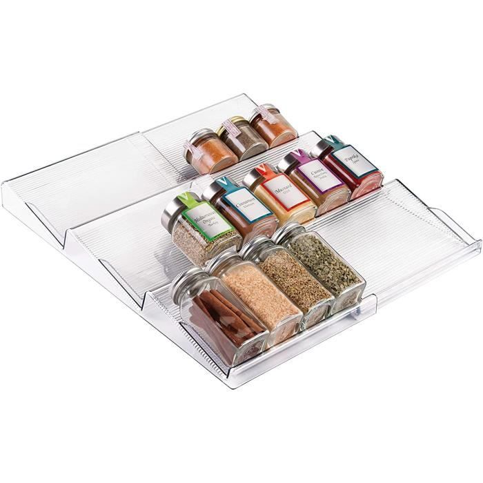 2 Étages Rangement Epices Cuisine Avec 12×120Ml Pot A Epices Carrés 2 Étages Rangement Epices Cuisine Avec 12×120Ml Pot A Epices Carrés