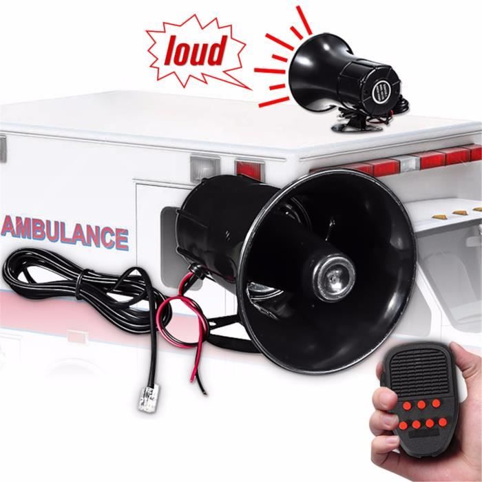 Sirène Klaxon 7 Tons 100W 12V Alarme Sécurité Avertisseur Bruyant