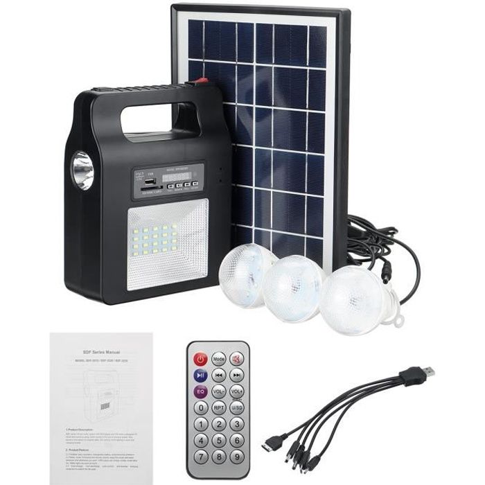 TEMPSA Kit Panneau Solaire Systeme de generateur - bluetooth