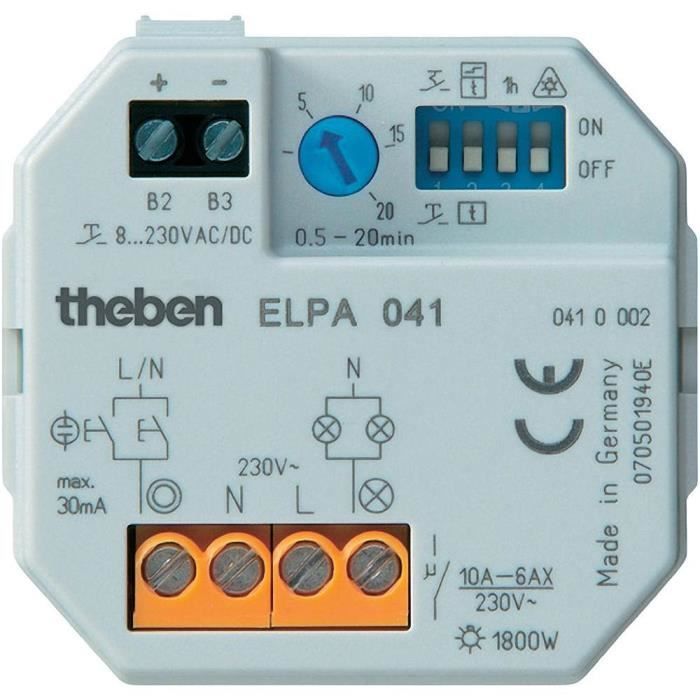 Minuterie Scale Theben Elpa 8-4 16A 230V - Temporizzatore Per Scale E Corridoi