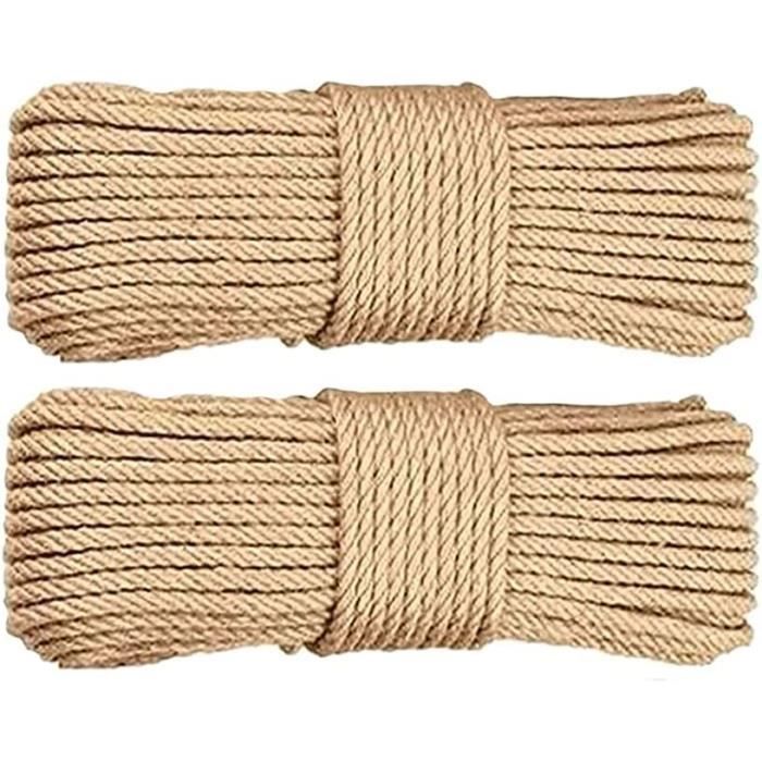 NiroSport Corde En Jute Naturelle 30 Mm - 2,5 M Avec Fixation - Idéale Pour Décoration, Escalade, Jardin Et Isolation