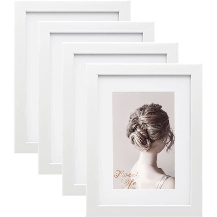 Ditwis Lot De 6 Cadres Photo 13x18 Cm Noir Avec Passe-Partout - Cadres 15x20 Sans Passe-Partout - Mur Ou Table