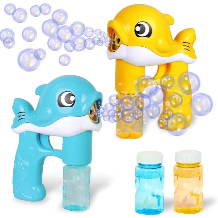 Sloosh 2 Pistolets à Bulles LED Baleine – 4 Flacons De Solution Inclus, Jouet Extérieur Avec Piles Pour Enfants
