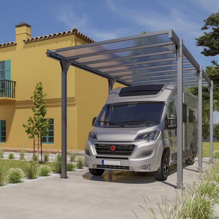 Carport camping car - Toit monopente - TRIGANO - Hegoa 20 - Aluminium - Certifié OFG