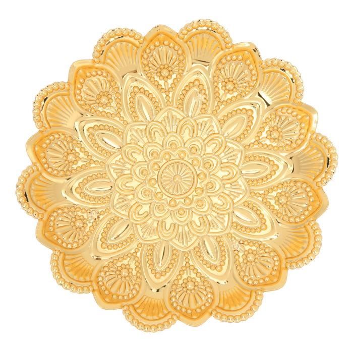 Bol Décoratif Doré Peint à La Main - Diamètre 30,5 Cm, En Verre Sans Plomb, Idéal Centre De Table Ou Corbeille à Fruits - 7
