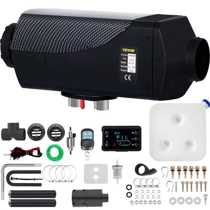 Chauffage Diesel 5KW 24V VEVOR Air Heater avec Silencieux et Télécommande  et LCD Monitor pour Camions RV Bateaux Chambres - Cdiscount Auto