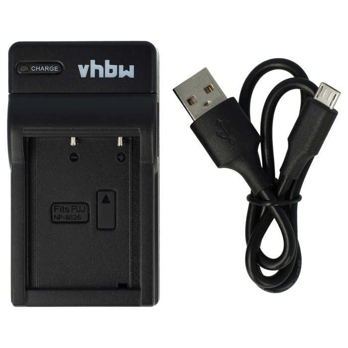 Vhbw Chargeur USB de batterie compatible avec Fuji / Fujifilm X-T30, X-A7, X-Pro3, X-T200, X-E3S batterie appareil photo digital,