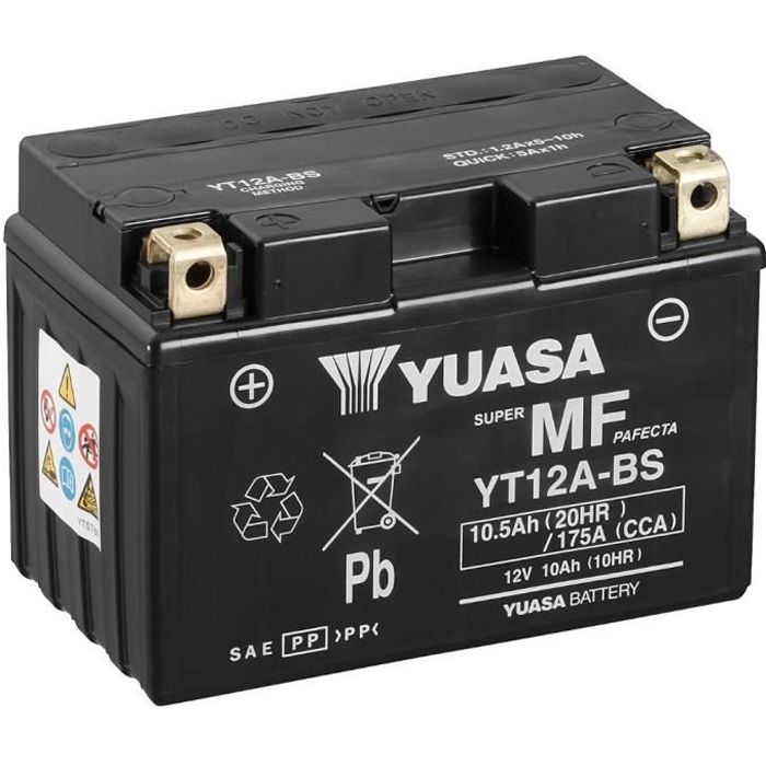 YUASA AGM YT12A-BS 10Ah Batteries moto 12V
