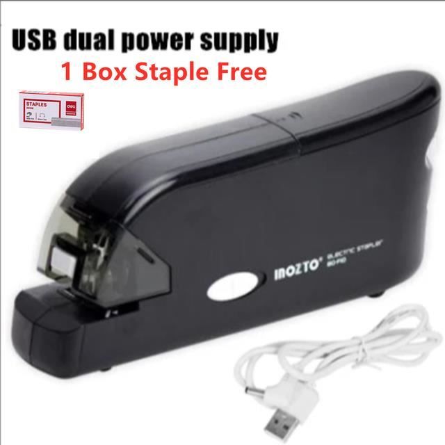 Agrafeuse électrique Automatique Jemora - Jusqu'à 10 Feuilles - Batterie Rechargeable - Pour Bureau Et Maison