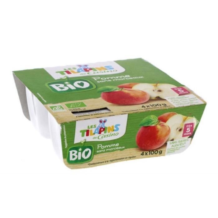 Charles Alice Compote Pomme Bio Lot De 4 X 100 G Achat
