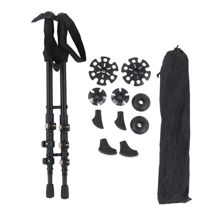 Bâton De Randonnée Compact4 – Aluminium Télescopique 4 Sections, Réglable TwistLock, Poignée Liège, Léger 250 G – Fait En Italie