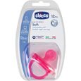 CHICCO Sucette Physio Soft "tout silicone" - x1 - Rose - 12m+-1