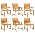 Qualité luxe© | Mobilier à dîner de jardin & Ensemble de 1 table avec 6 chaises & Bois d'acacia solide |735385-1