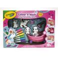 Coffret Color'N'Wash Mes Animaux à Colorier Crayola - 4 animaux 3D lavables et 6 feutres lavables-1
