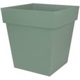 EDA PLASTIQUE - Pot carré Toscane - 50 cm - 87 L - Vert laurier-1