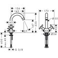 Robinet mélangeur mécanique lavabo MySport - HANSGROHE - Design rétro - Laiton chromé brillant-1