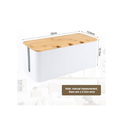 Boîte de rangement beige pour câbles/organisateur de prises électriques