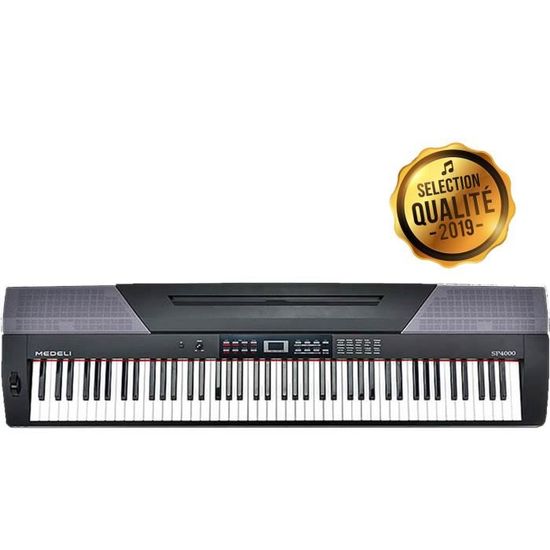 Pied bois pour piano portable Medeli 3 pédales blanc