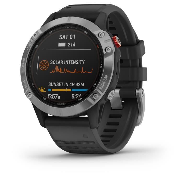 Garmin fenix 6 solar sapphire top