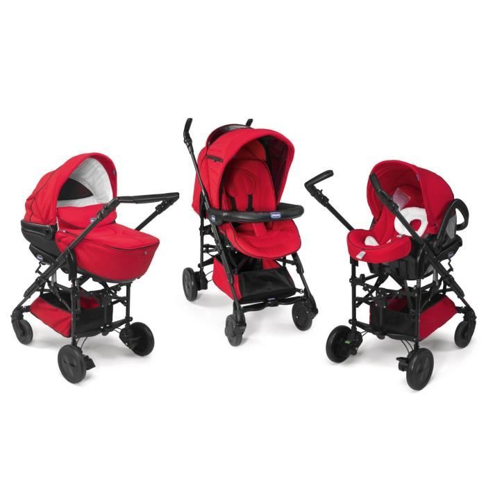 CHICCO Poussette combinee TRIO LIVING SMART Red Cdiscount Puericulture Eveil bebe