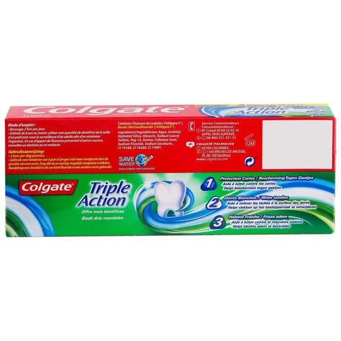 tube de dentifrice colgate retour