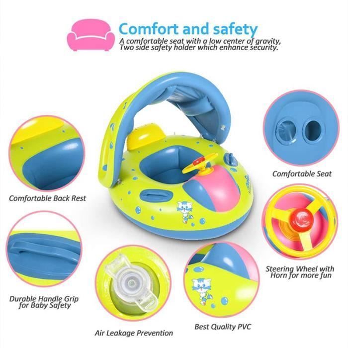 Flotteur De Piscine YOYAXI Pour Bébé Avec Anneau De Bain Gonflable Et Canopy Qualite Superieure 90460 B Flotteur De Piscine YOYAXI Pour Bébé Avec Anneau De Bain Gonflable Et Canopy Qualite Superieure 90460 B