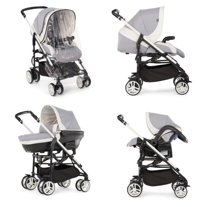 CHICCO Poussette Combin e 3 en 1 TRIO MYCITY Grey Cdiscount