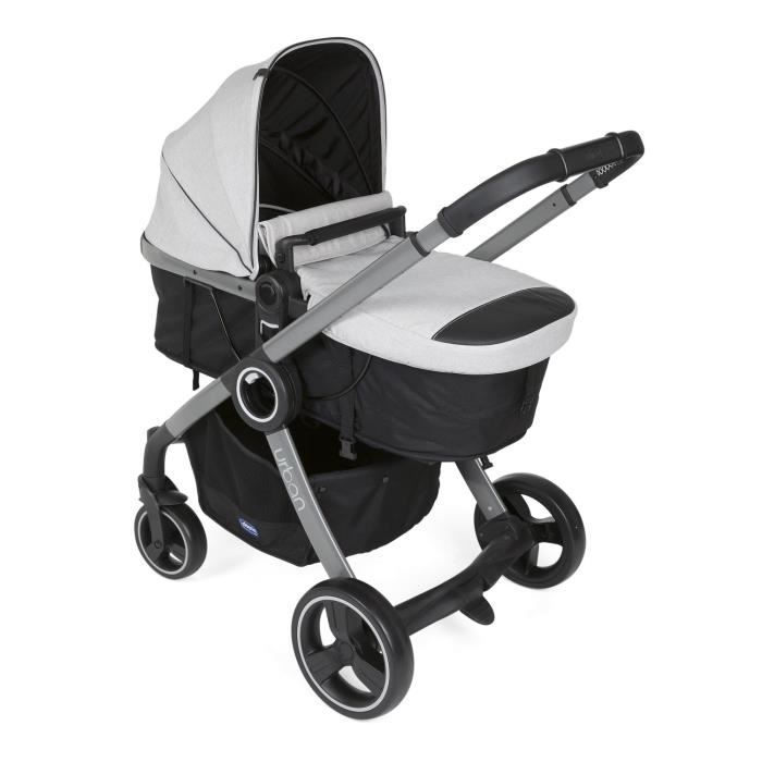 CHICCO Poussette 3 en 1 Urban Pro - Siège auto Groupe 0+ Auto-Fix Fast +  Nacelle - 0-36 mois - Grey mist - Cdiscount Puériculture & Eveil bébé