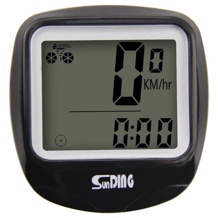 SUNDING velo cyclisme compteur de vitesse filaire etanche velo odometre SD 568AE noir