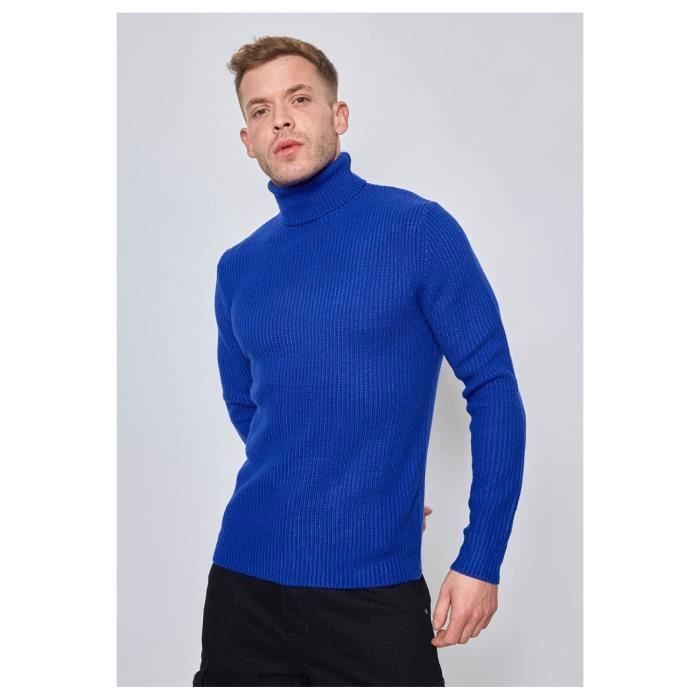 Pull col roulé Homme, Bleu Bleu - Cdiscount Prêt-à-Porter